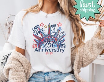 Comfort Colors® Land Of The Free 4th Of July Shirt, Patriotic USA Tee, American Flag Shirt, Independence Day Tee, Freedom USA Graphic Shirt