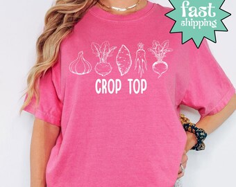 Comfort Colors® Crop Top Shirt, Cute Crop Tee, Casual Crop Graphic Shirt, Vintage Style Crop Top, Everyday Basic Crop Tee, Trendy Summer Tee