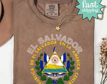Comfort Colors® El Salvador Shirt, El Salvador Flag Shirt, Regalo Para Salvadoreña, Proud Salvadoreña, Gift for Salvadoran Mom, Hispanic Tee