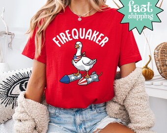 Comfort Colors® Firequaker Shirt, Funny Firefighter Tee, Fire Department Humor Shirt, First Responder Tee, Firefighter Graphic Shirt