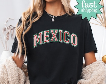 Comfort Colors® Mexiko-skjorta, Mexiko-grafik-t-shirt, Mexikansk Pride-skjorta, Vintage Mexiko-t-shirt, Rese-Mexiko-skjorta, Fiesta-skjorta, Mexikansk flagga