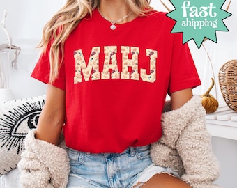 Comfort Colors® Mahj Shirt, MahJong Shirt, Group Cute Floral Mahjongg Shirt, Blue Chinoiserie Mahj Tee, Girl Group Tee, Mah-Jongg Enthusiast