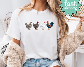 Comfort Colors® Chicken Shirt Farm Animal Shirt, Cute Chicken Graphic Tee, Farm Life Shirt, Country Chicken Tee, Funny Animal Farm Shirt
