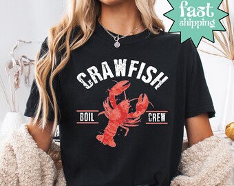 Comfort Colors® Crawfish Shirt Boil Crew Shirt, Louisiana Crawfish Boil Tee, Cajun Seafood Shirt, Southern Boil Party Shirt, Cajun Graphic