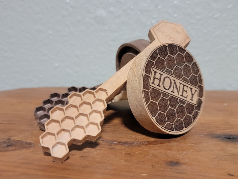 CNC Honey Jar Lid and Dipper Etsy