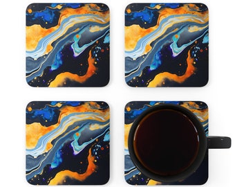 Geode coaster set of 4 | Galaxy coasters, Aesthetic room decor, Minimalist housewarming gift, Coffee lover gift, Modern drink coasters