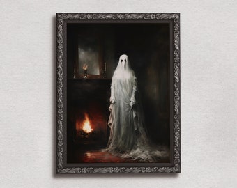 Spooky Specter | Halloween fine art prints, Gothic home decor, Aesthetic room decor, Witchy wall art, Ghost artwork