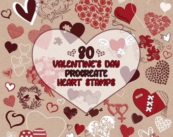 Heart stamps for Procreate | Valentines Day Procreate stamp brushes, Procreate coloring pages, Lovecore, Tattoo flash