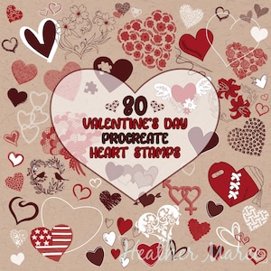 Heart stamps for Procreate | Valentines Day Procreate stamp brushes, Procreate coloring pages, Lovecore, Tattoo flash