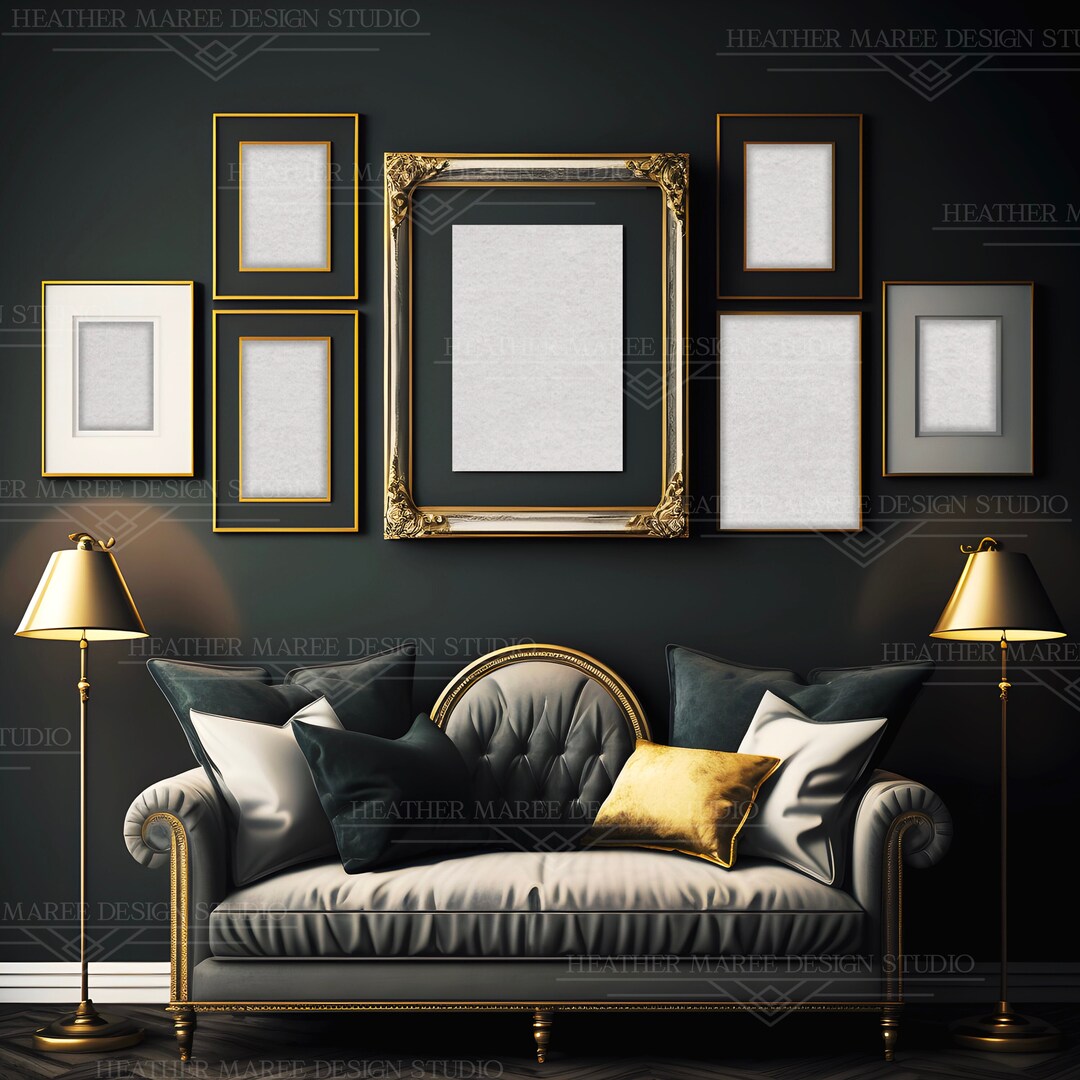 Classy Wall Art Mockup, Vintage Wall Art Mockup, Moody Framed Art Mock