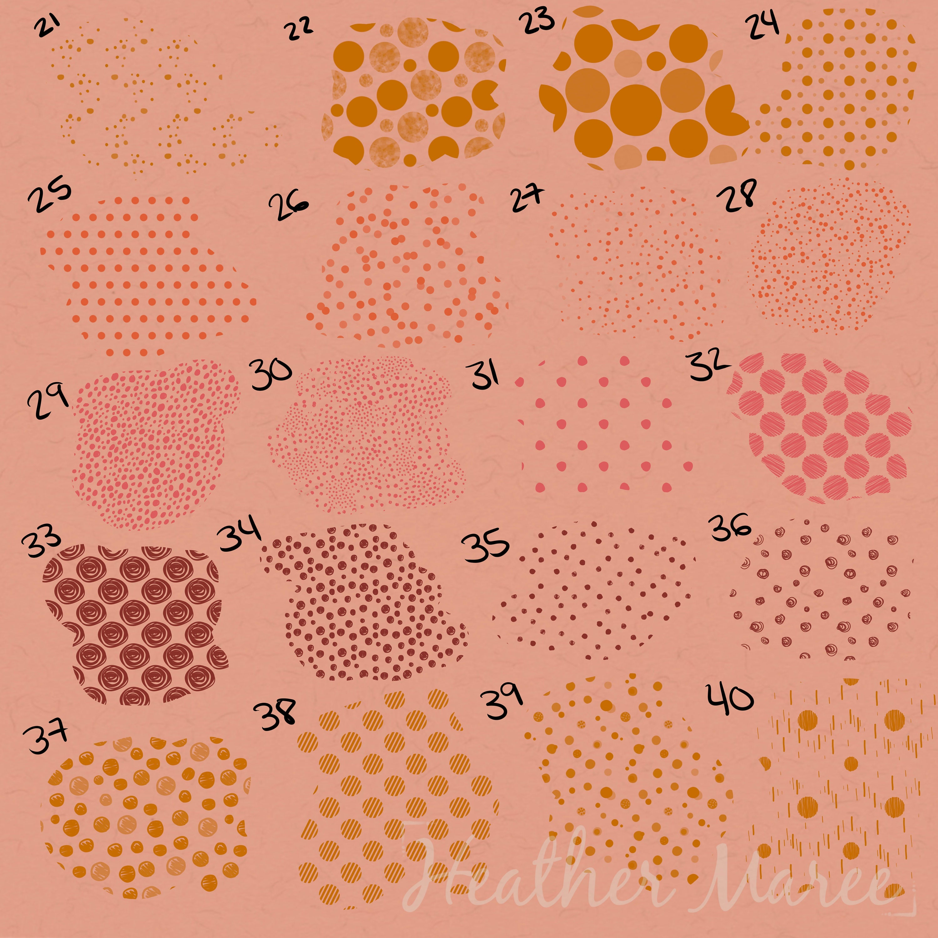 Procreate Polka Dot Brushes, Dots Pattern Brushes for Procreate