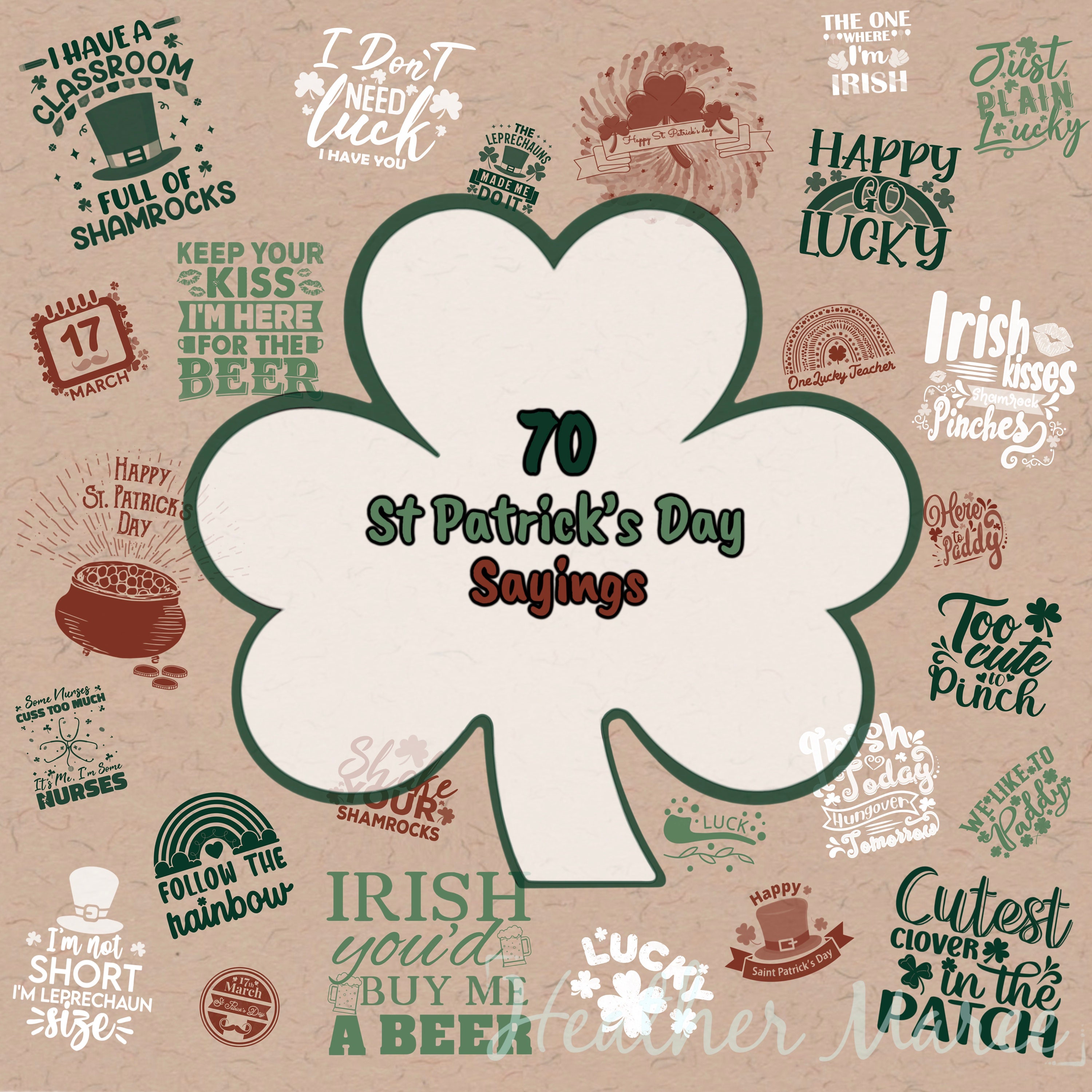 St Patricks Day Procreate Brushes, St Patricks Day Stamp Bundle for ...