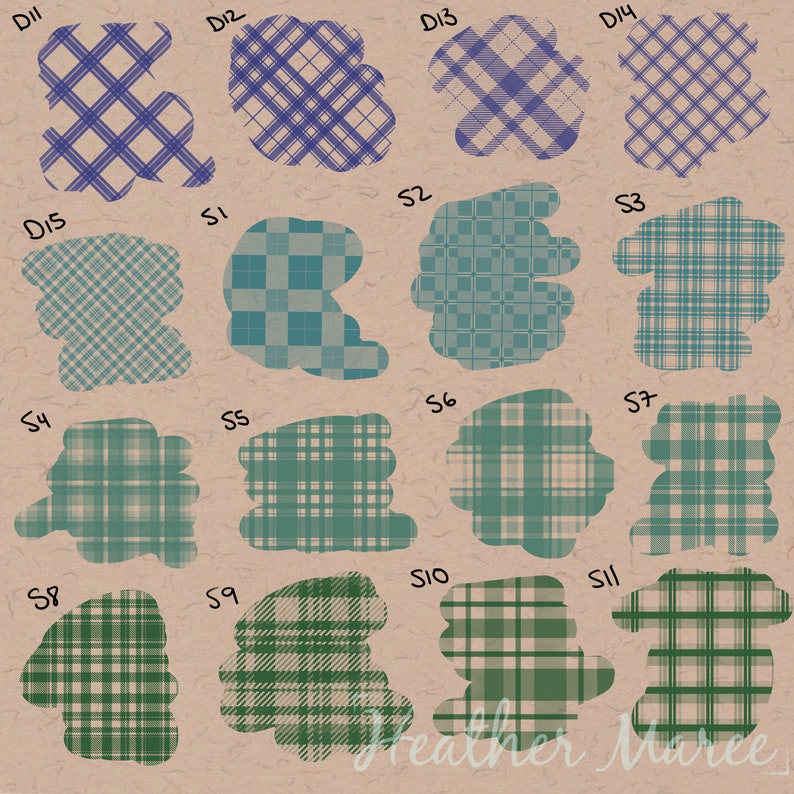Plaid Pattern Brushes for Procreate, Tartan Seamless Patterns, Argyle