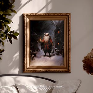 Krampus portrait | Contemporary fine art prints, Moody Christmas decor, Holiday home decor, Gruss vom Krampus, Horror Christmas wall art