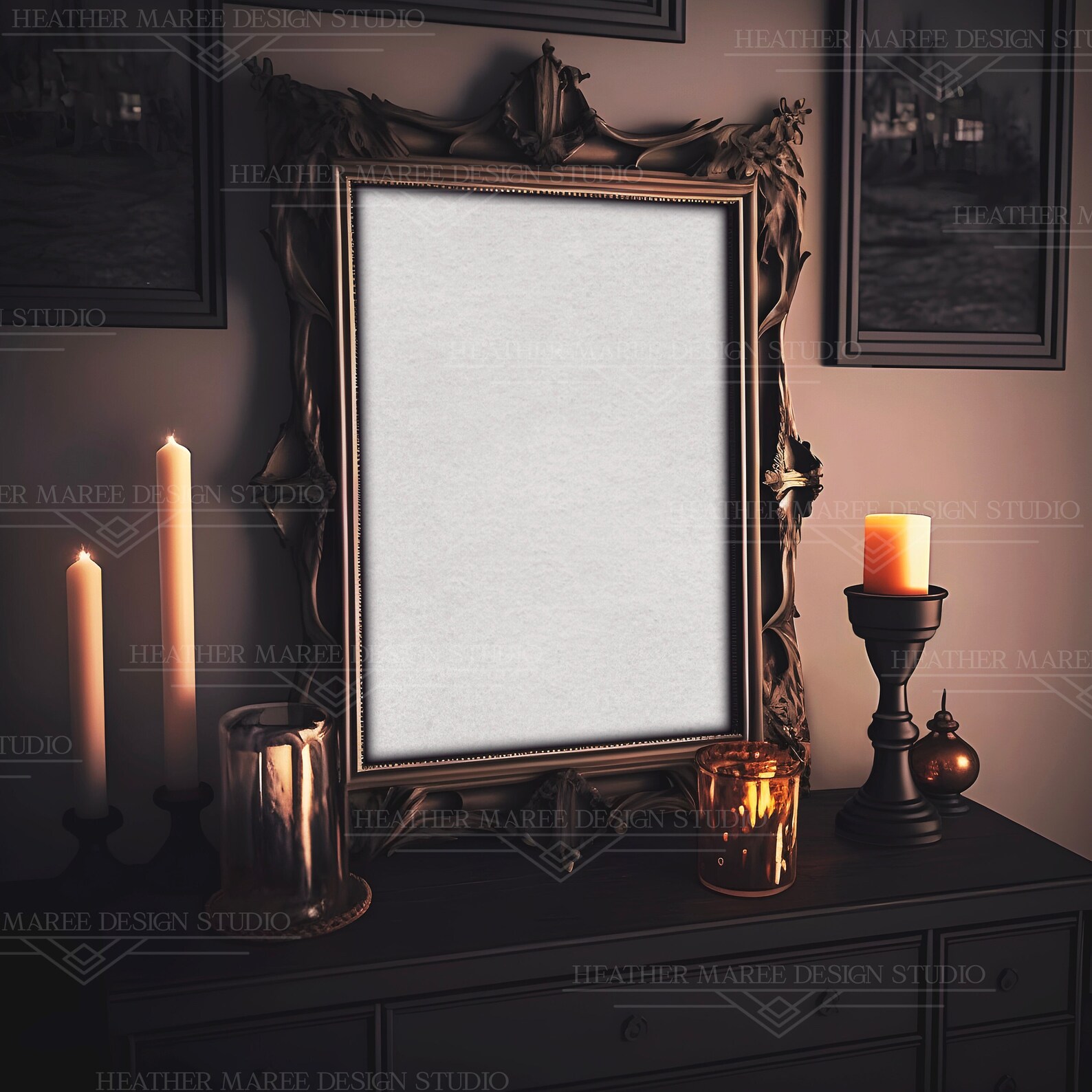 Gothic Framed Art Mockup Vintage Art Mock Up Moody Frame Etsy