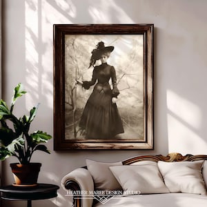 Portrait of a witch | Photograph fine art prints, Modern vintage wall art, Victorian photo gifts, Female photos, Dark academia home decor