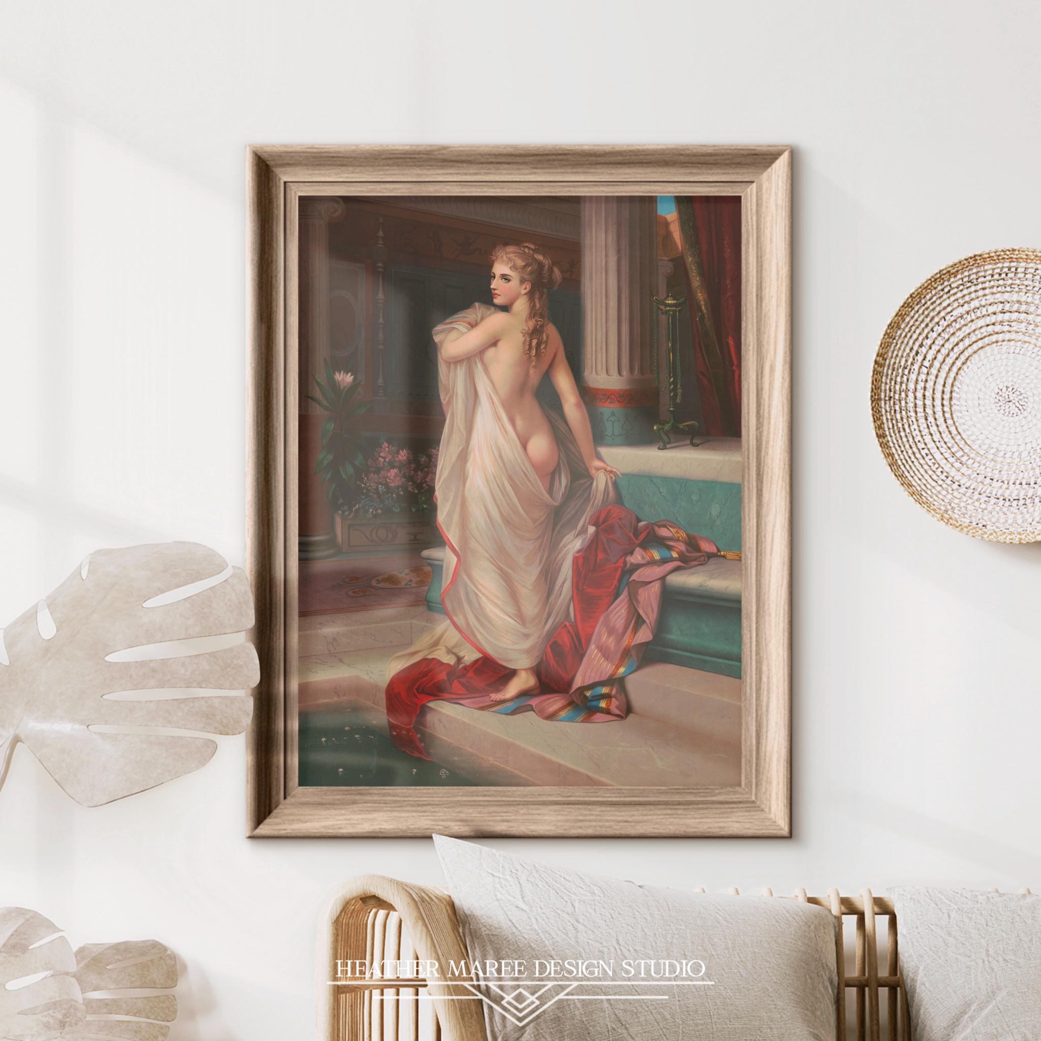 Bathing Maiden | Traditional fine art prints, Female figure art, Classic fine art nude, Light academia home decor, Modern vintage wall art