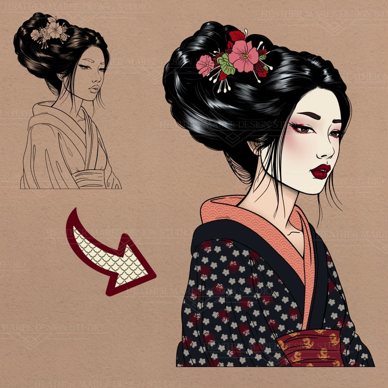 Japanese Brushes for Procreate Japanese Seamless Patterns Etsy