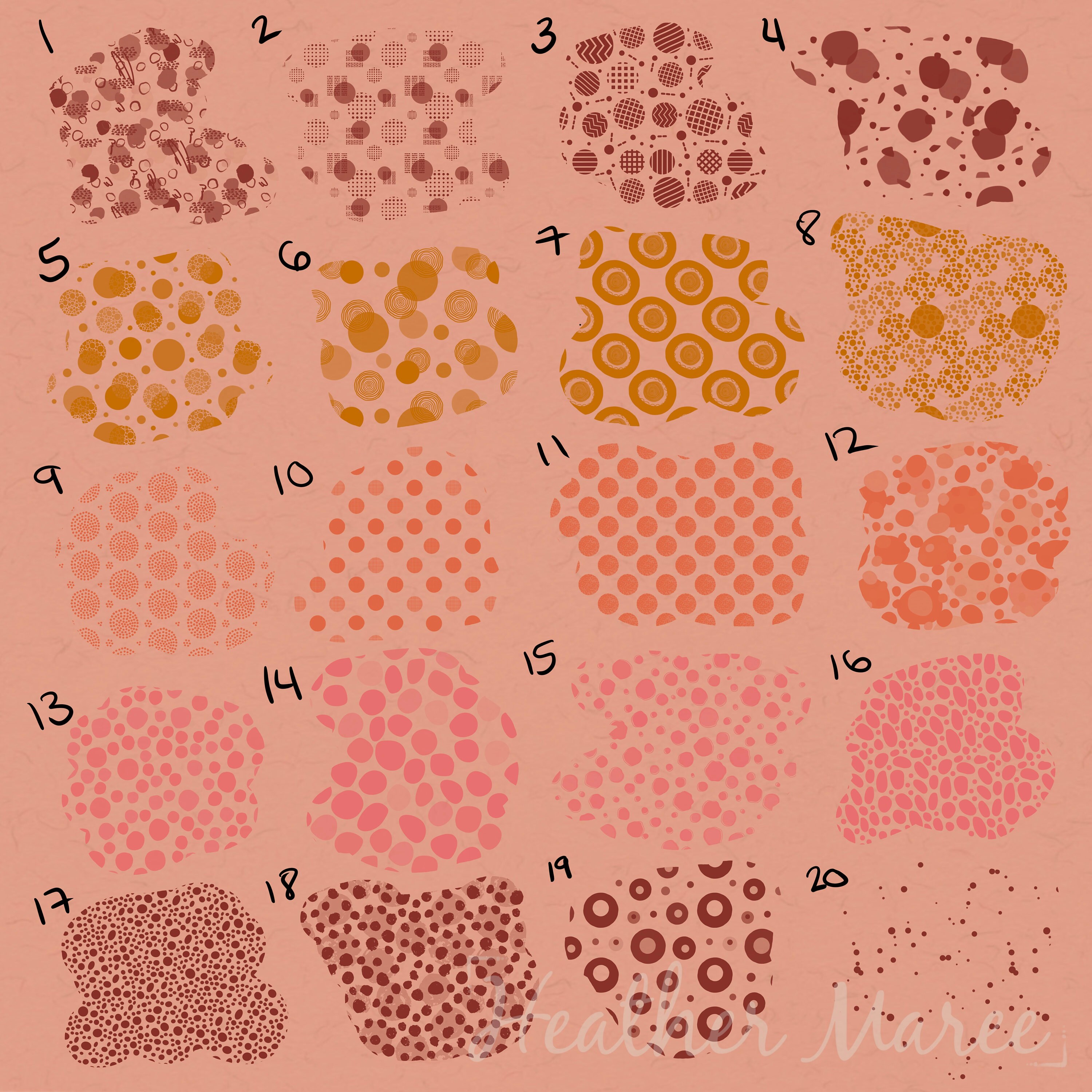 Procreate Polka Dot Brushes, Dots Pattern Brushes for Procreate
