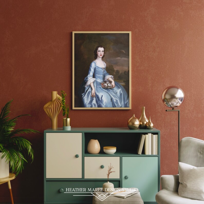 American Woman Portrait Modern Vintage Fine Art Prints, Light Academia