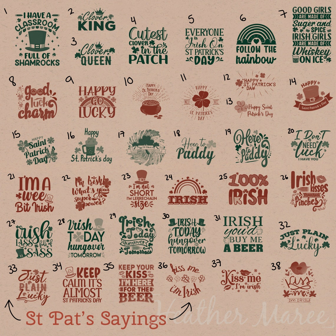 St Patricks Day Procreate Brushes, St Patricks Day Stamp Bundle for ...