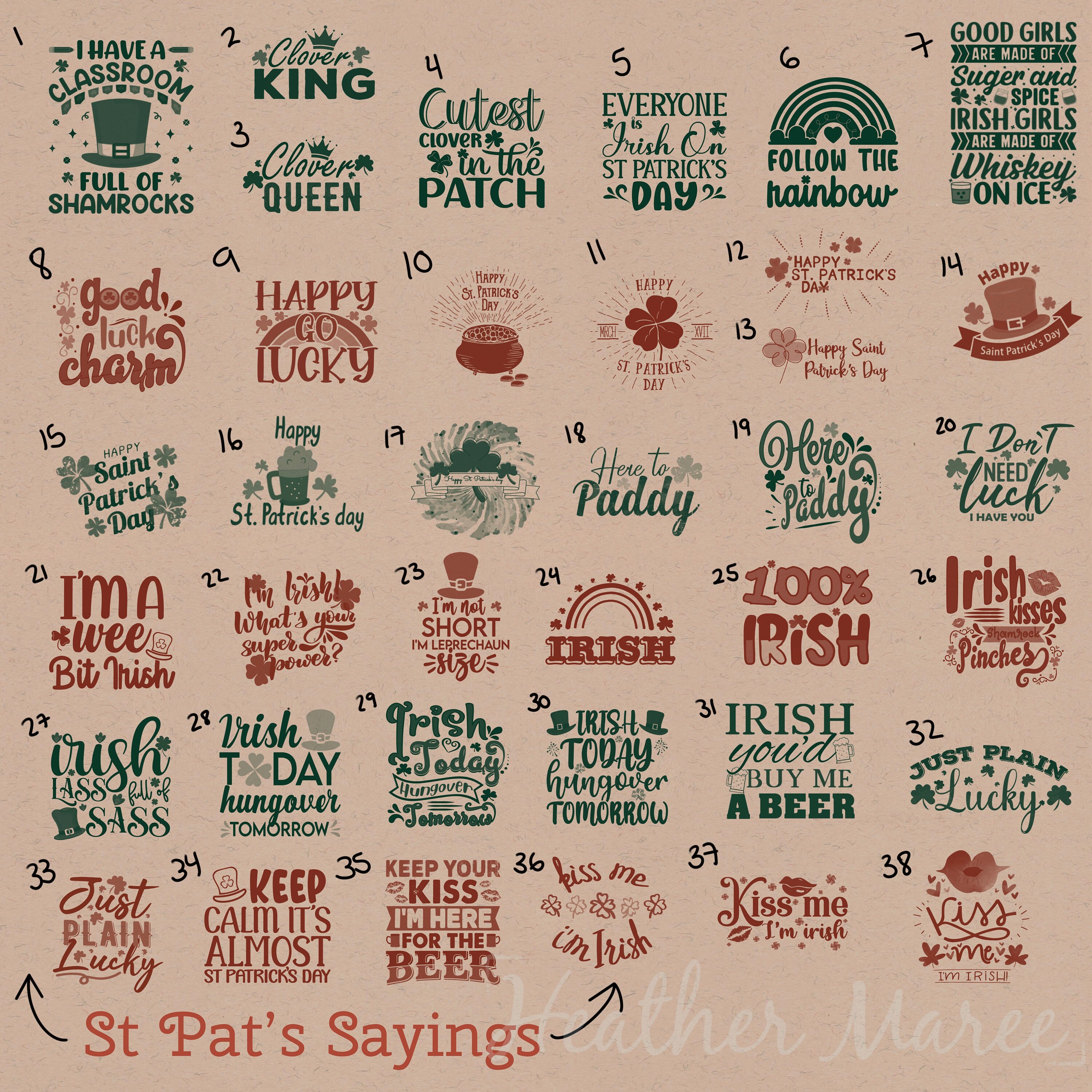 St Patricks Day Procreate Brushes, St Patricks Day Stamp Bundle for ...