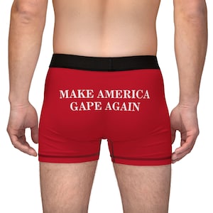 Anti MAGA Red Boxers: Funny Political Underwear