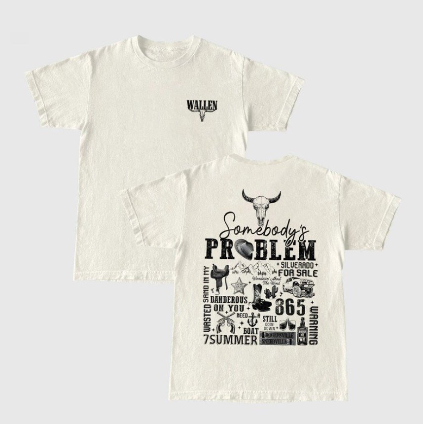 Somebody's problem Retro Wallen Double Sided Shirt