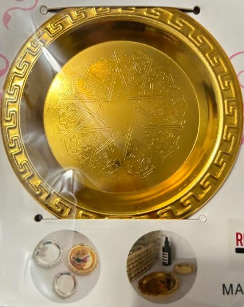 6 Pc I Gold I Decorative Serving Plates I 4 Inches Round I Full Gold Etsy