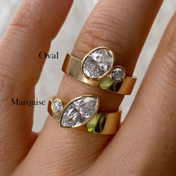 quot bezel quot Toi Et Moi Ring Etsy quot bezel quot Toi Et Moi Ring Etsy