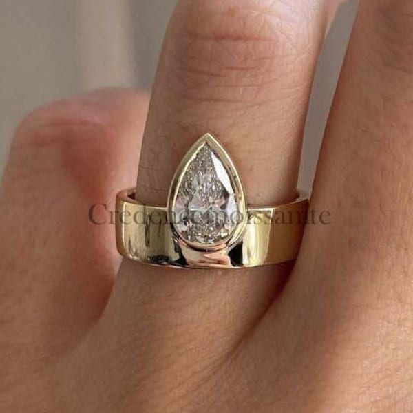 Wide Engagement Ring Etsy