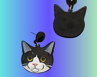 Black Cat Acrylic Earrings