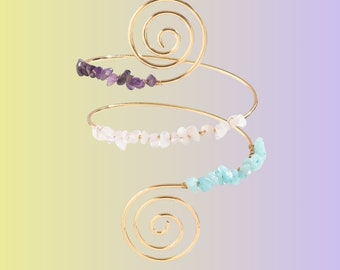 Serenity Crystal Cluster Spiral Upper Arm Cuff