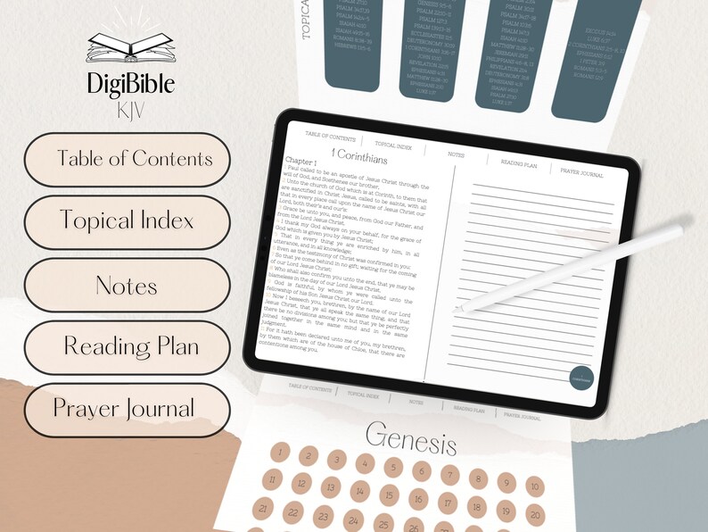 Digital Journaling Bible KJV Bible Hyperlinked iPad Etsy