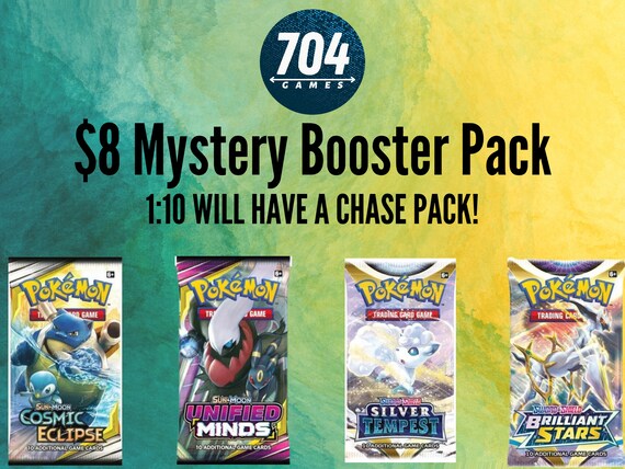 8 Dollar Mystery Pokemon Booster Pack (1:10 Chance of Chase Pack