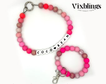 Vixcollar with name & MATCHING Bracelet - LOVER - Match your dog