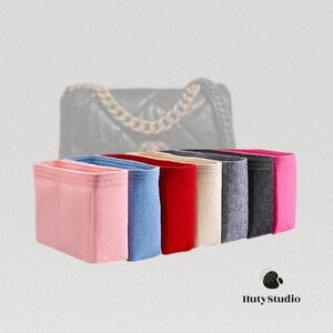 DGAZ Silk Handbag Organizer Insert Fits Chanel 19 Handbag，Silky Smooth  HandBag Organiser, Luxury Handbag & Purse Shaper (Wine Red, Flap26)