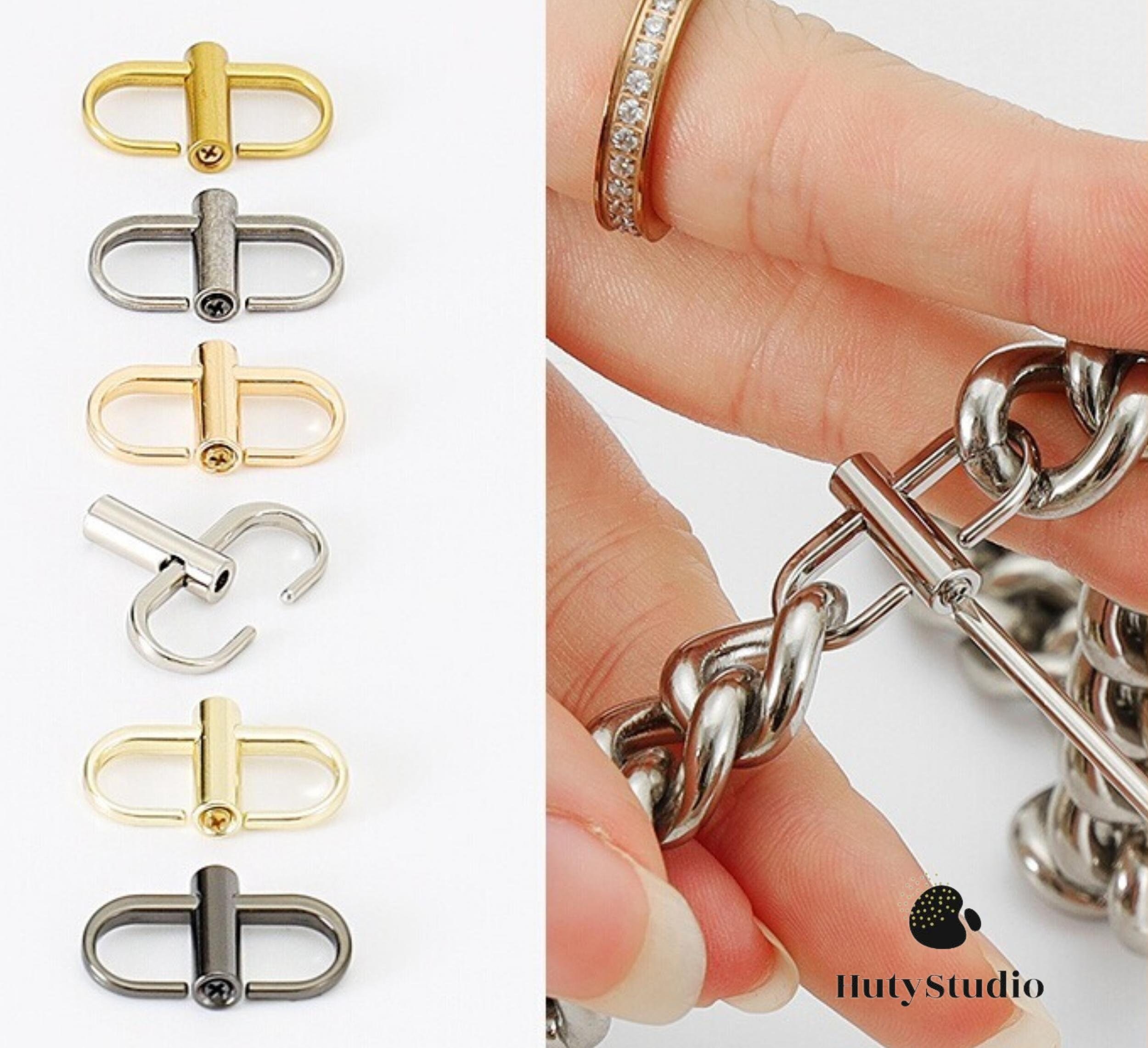 S Type Shape Double Buckle Key Ring Snap Clasp Trigger Hook for Repair  Connect Shorten Leather Bag Shoulder Chain Strap Pendant 6PCS (Silver)