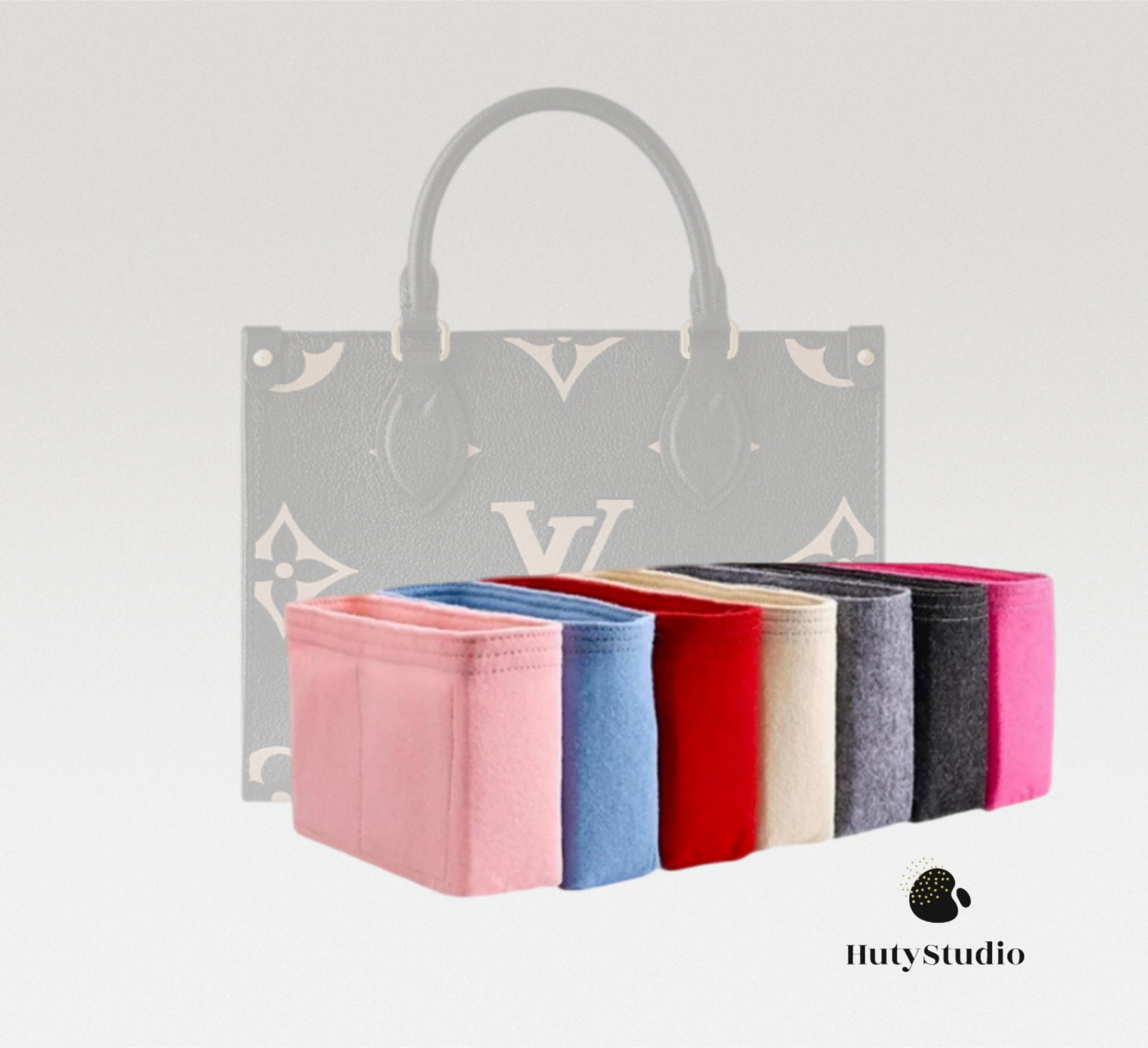 Bag Organizer for LV Onthego MM (OTG) [Fixed Zipper Top Cover] - Premium  Felt (Handmade/20 Colors)