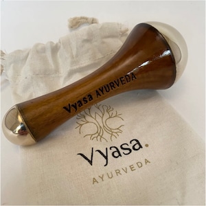Traditional Kansa Face Massage Wand - Double Sided - Ayurveda - Skincare - Anti-aging - Authentic Tool - Wood Copper Tin Zinc Kansa