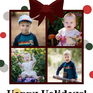 Happy Holidays Polka Dots - Customizable Canva Christmas / Holiday Card