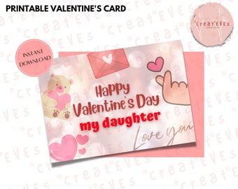 Happy Valentine's Day Printable Card Instant Download - Etsy