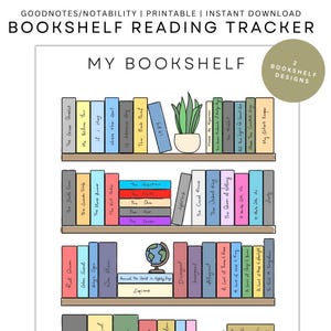 Bookshelf Reading Tracker Printable/Book Tracker Planner/PDF Instant Download Reading Journal/Book Shelf Printable/Book Lovers Reading Log
