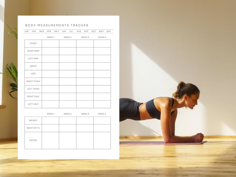 Track Your Ftness Goals Wth A Prntable Body Measurements Tracker