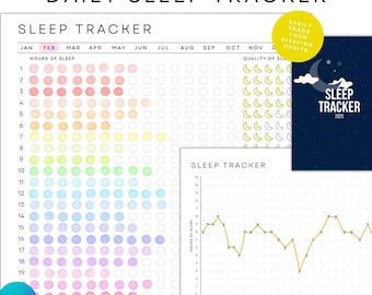 Sleep Tracker Printable/Sleep Habit Tracker Planner Insert/Daily & Monthly Sleep Journal/Digital Health Planner/Sleep Log/Self-Care Journal