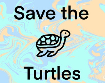 Hedgehog and Save the Turtle Sea Turtle Vinyl Stickers