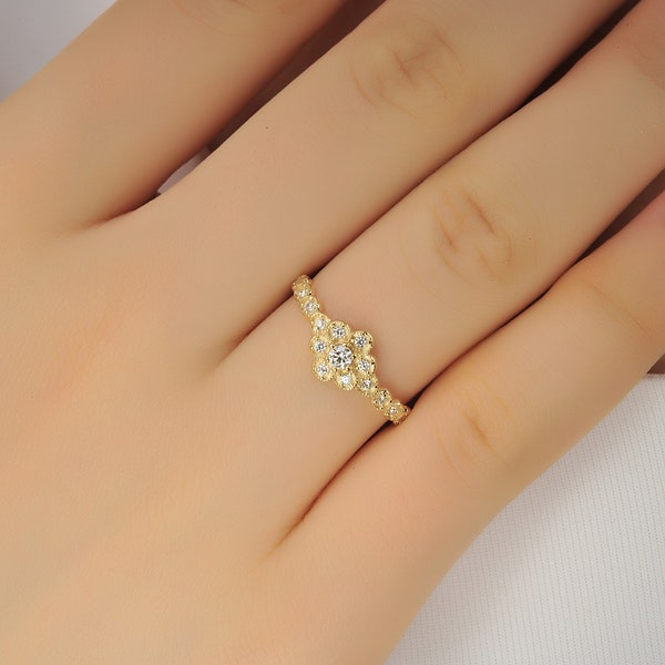 Floral Cluster Ring Etsy