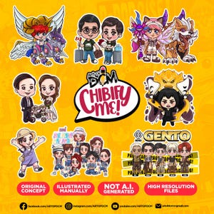 カップルが私をチビ化、チビ絵、漫画化、漫画絵