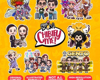 Custom Couple Chibi Drawing: Cartoon Portrait (Digital File)