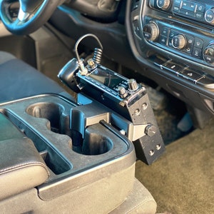 2014-2018 Silverado Radio Mount - For CB, Ham, Two-Way Radios & More - For 14-18 With Bench Seat and Flip-Up Center Console | Free Shipping